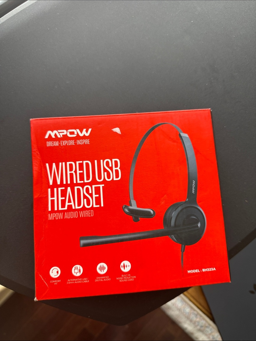 Mpow Wired USB On-Ear Headset — Black